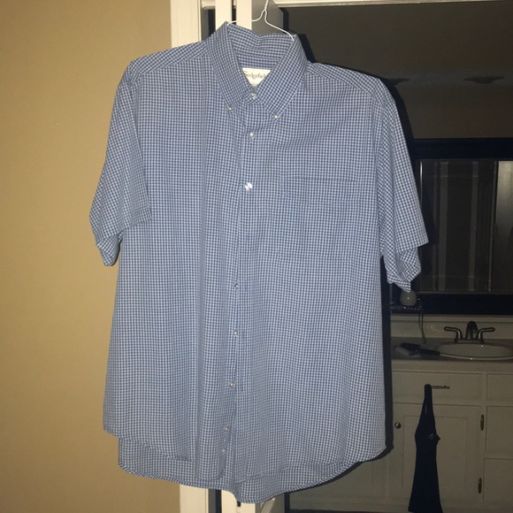 New Nomis Mens Stran Button Shirt Blue Plaid Large L//S
